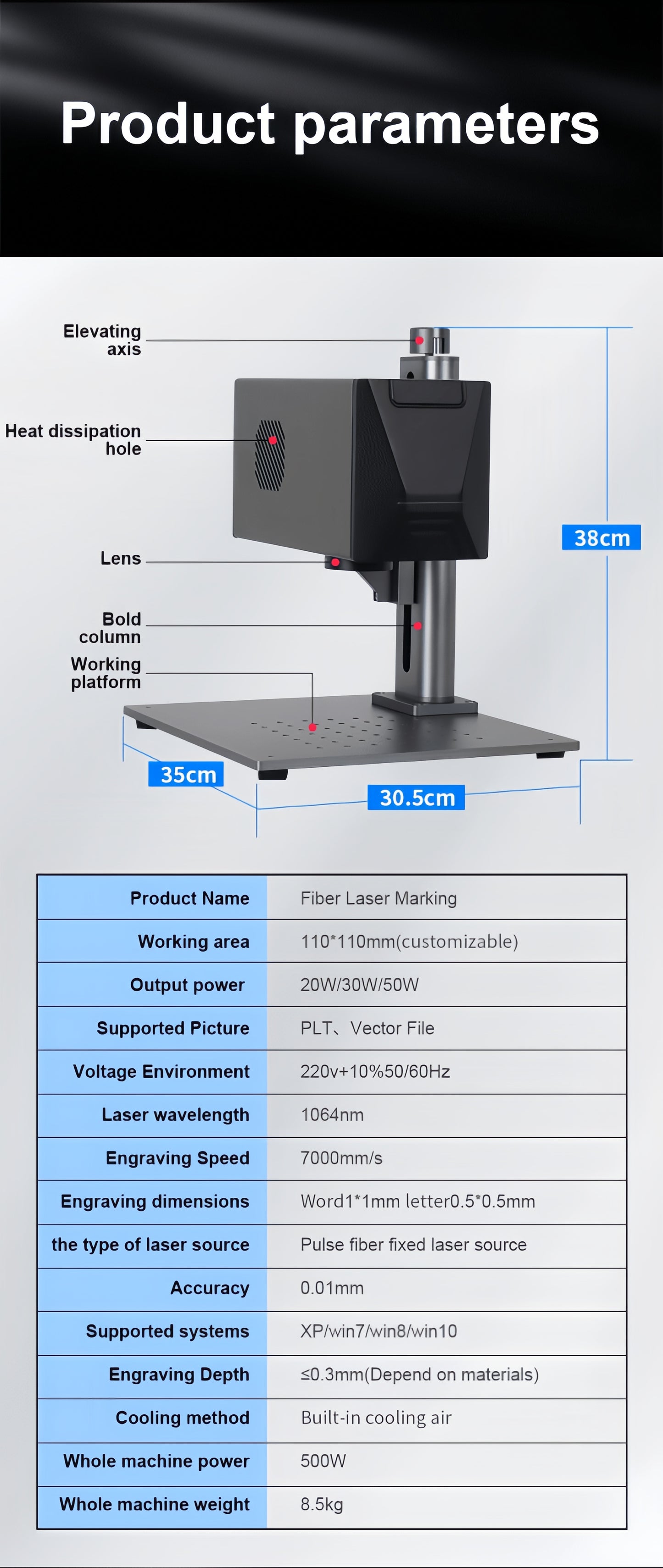 FYlD-Feiyide Fiber Laser Marking Machine 8.5kg 4K HD Color for metal plastic leather painted wood Laser Engraving Laser Welder