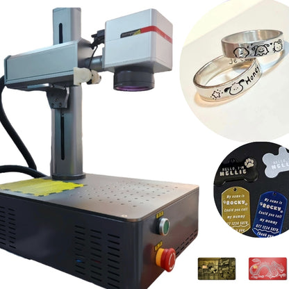 FYID-Feiyide Fiber Laser Engraver 20W/30W/50W/100W, Dual Red Dot Locator Laser Marking Machine for Jewelry,Sliver,Gold,Tumblers, 4.3”X4.3”/5.9”X5.9”/11.8”X11.8” Scan Area with 100,000 Hour Lifespan EzCad Included