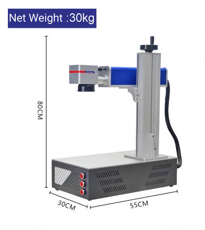 FYID-Feiyide Fiber Laser Engraver 20W/30W/50W/100W, Dual Red Dot Locator Laser Marking Machine for Jewelry,Sliver,Gold,Tumblers, 4.3”X4.3”/5.9”X5.9”/11.8”X11.8” Scan Area with 100,000 Hour Lifespan EzCad Included